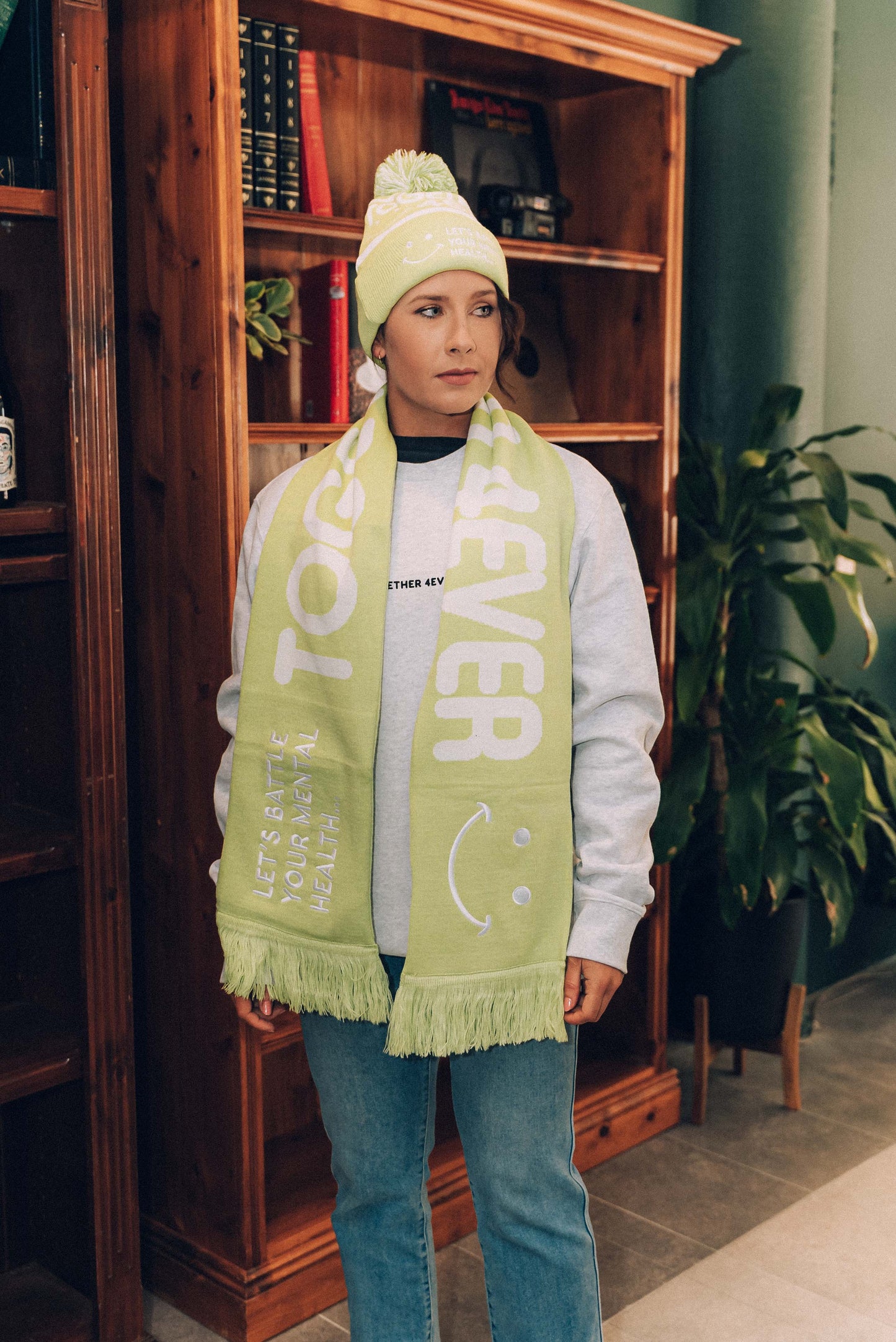 4EVER SCARF - PISTACHIO & WHITE