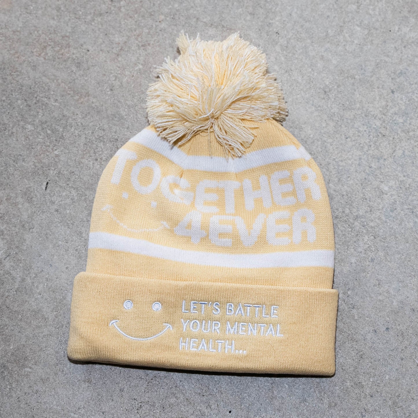 4EVER BEANIE - TAN & WHITE